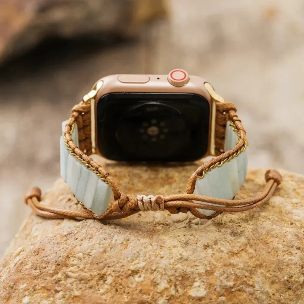 Bohemian Amazonite Smart Watch Band Strap for Apple Watch 8 7 6 5 / 38 40 41 mm